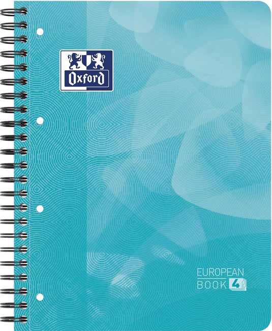Oxford projectboek - a4+ - 4-gaats - lijn - 120vel - aqua