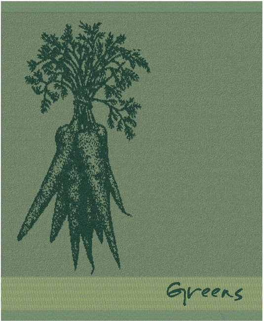 Ddddd - 6x keukendoek - set van 6 stuks - katoen - groentenprint - 50x55 cm - badstof - groen