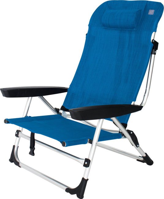 Eurotrail marbella - strandstoel met ligstand - royal blue