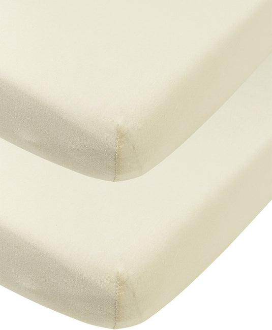 Meyco baby uni hoeslaken wieg - 2-pack - jersey - nature - 40x80 90cm