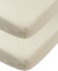 Meyco baby uni hoeslaken juniorbed - 2-pack - jersey - soft sand - 70x140 150cm