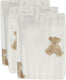 Jollein - baby washandje hydrofiel teddy bear - katoen - 3 stuks - baby washand, hydrofiele washandjes -15x70cm