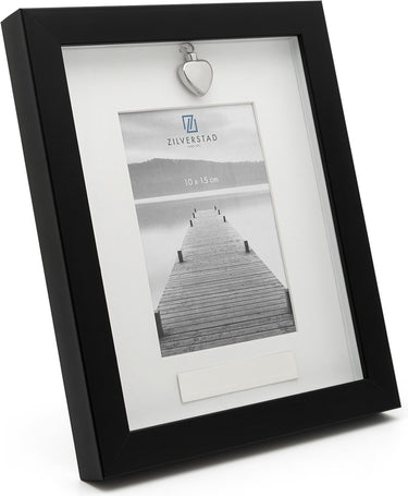 Zilverstad - memory fotolijst met ashouder 10x15 cm zwart