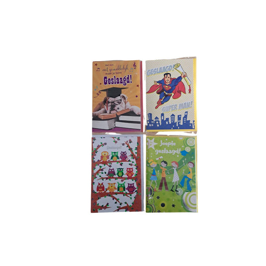 Wenskaarten geslaagd pk 6 div design