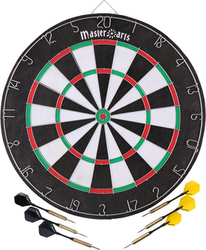 Masterdarts dartbord met scorebord - ø 45 cm - inclusief 6 pijlen en marker