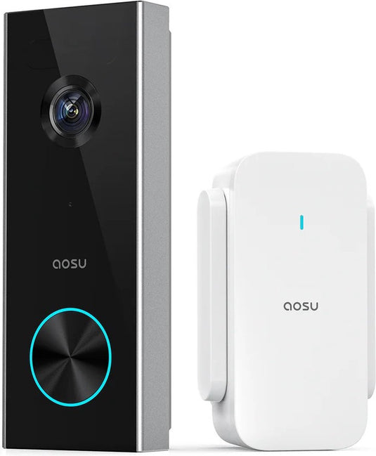 Aosu video doorbell pro - 2k video deurbel met base - anti-diefstal alarm - google alexa