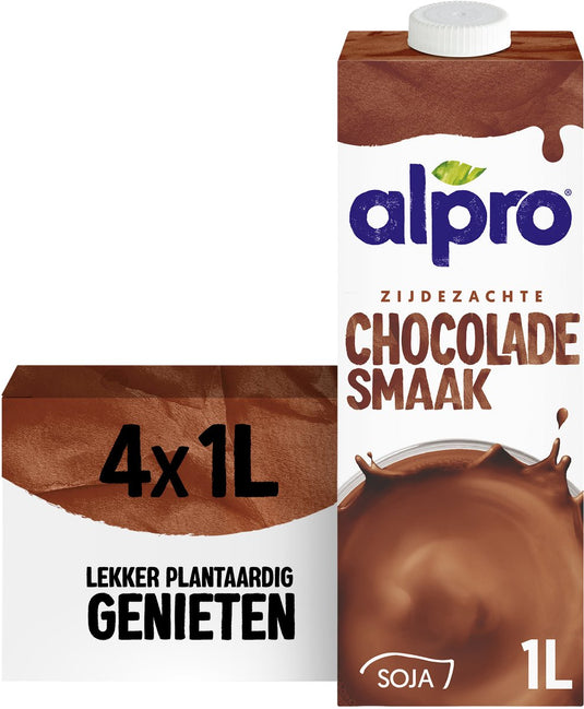 Alpro sojadrink chocolade – plantaardig lactosevrij – 4 x 1l