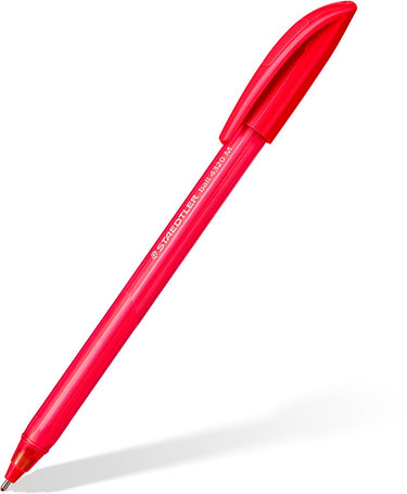 Staedtler ball 4320 - driekantige balpen - rood - medium - doos met 10 stuks