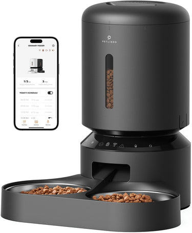 Petlibro granary dubbele automatische voerbak met wifi 5l zwart