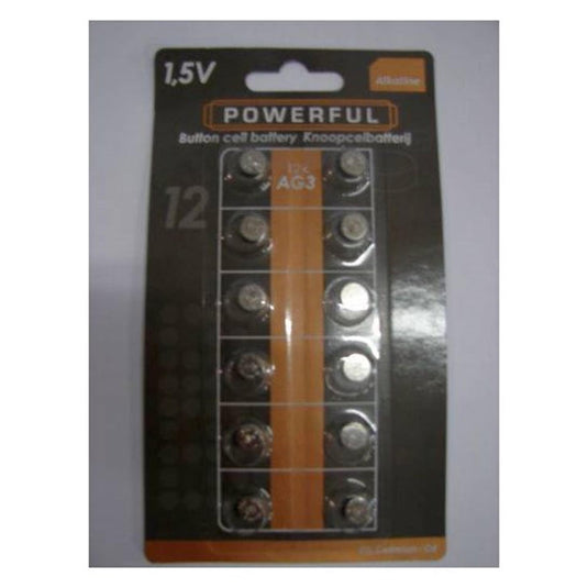 Powerful batterijen knoopcel ag3 lr41 12 stuks