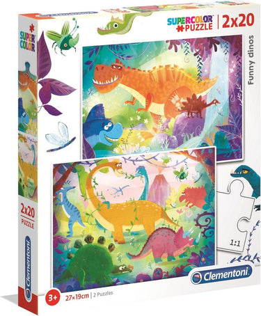 Clementoni puzzel grappige dino's, 2x20st.