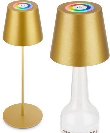 Briloner calida - oplaadbare tafellamp - dimbaar - voor binnen en buiten - 3 in 1 - rgbw - ip44 - snoerloze - in hoogte verstelbaar - 36 x ø 10,5 cm – goudkleurig
