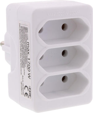 Q-link verdeelstekker - 3-voudig - domino - euro - wit