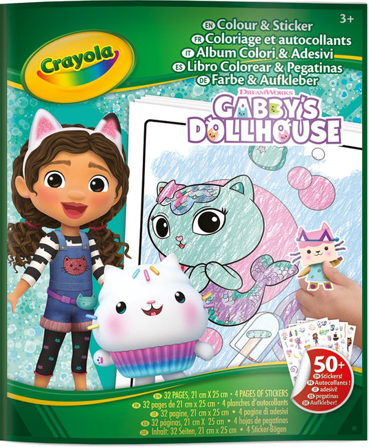 Crayola - kleurboek - hobbypakket - gabby's poppenhuis kleurboek met stickers