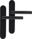 Differnz deurkruk op schild - zwart - rvs - - amsterdam afgerond 225x41x10mm blind zwart