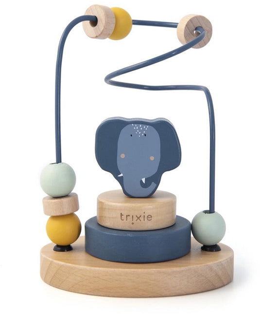 Trixie houten kralenframe - mrs. elephant - houten bead maze - educatief speelgoed - voor jongens meisjes - olifant