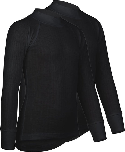 Avento thermoshirt kinderen - 2-pack - zwart - maat 116