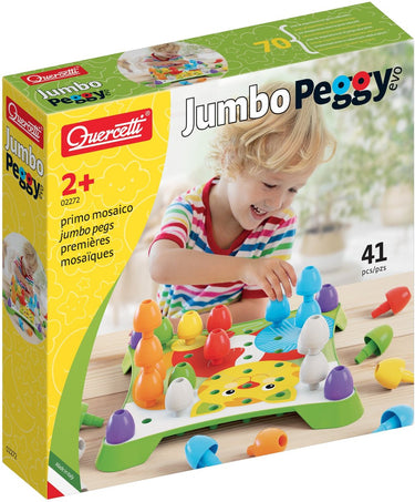 Quercetti educatief mozaïek speelgoed jumbo peggy evo 41 pins.