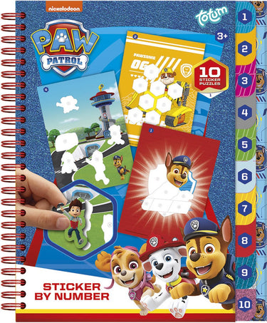 Totum paw patrol stickeren op nummer boek