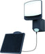 Lutec sunshine - compacte led wandlamp met sensor en zonnepaneel - antraciet grijs