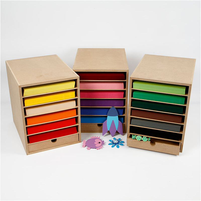 Afbeelding laden in galerijviewer, Https: www.cchobby.nl karton-opslagkast-h-100-cm-a4-vel-210x297-mm-180-gr-diverse-kleuren-1-set
