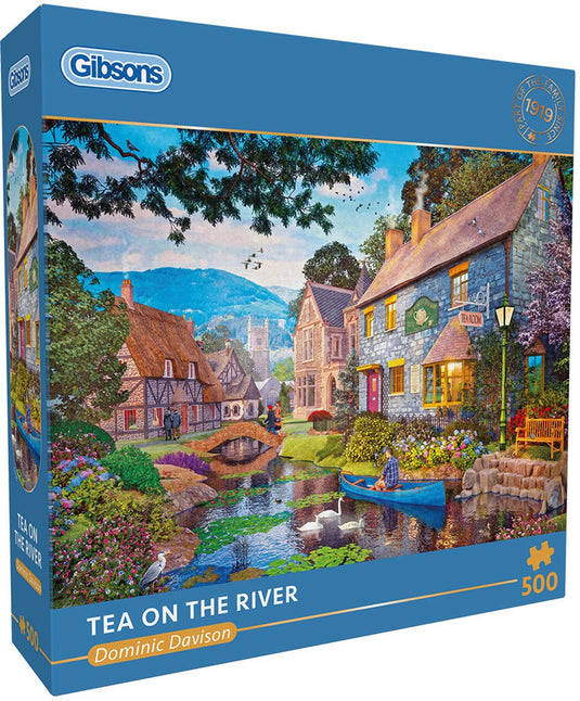 Gibsons - tea on the river (door dominic davison) - 500 stukjes 48×34cm (b×h) - legpuzzel voor volwassenen