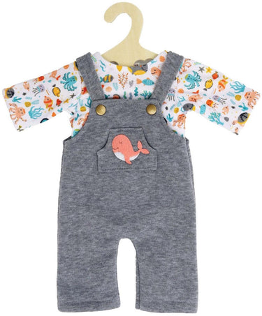 Heless poppentuinbroek met t-shirt roze walvis, 35-45 cm