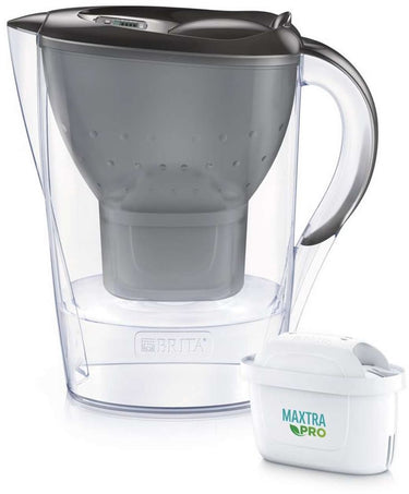 Brita kannen - filtrerende waterkoker marella cool memo, inhoud 2,4 l, filter maxtra pro, grafiet 1052794