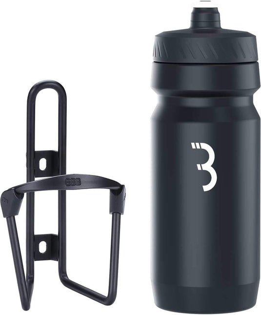 Bbb cycling fueltank - aluminium bidonhouder met bidon - 550ml - mat zwart - racefiets mountainbike - drinkbushouder fiets - bbc-03c