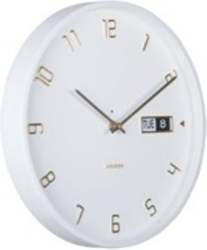 Karlsson wandklok data flip - wit - ø30cm - wandklok modern