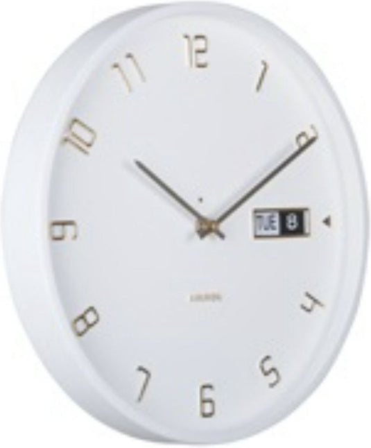 Karlsson wandklok data flip - wit - ø30cm - wandklok modern