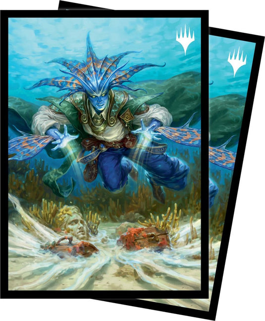 Ultrapro ultra pro - magic - the gathering - murders at karlov manor - 100 standard sized card sleeves pack - morska, the underwater hound (63 x 89 mm)