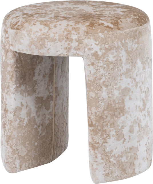 Woood charlie kruk gestoffeerd - geweven stof - beige - 47x45x45