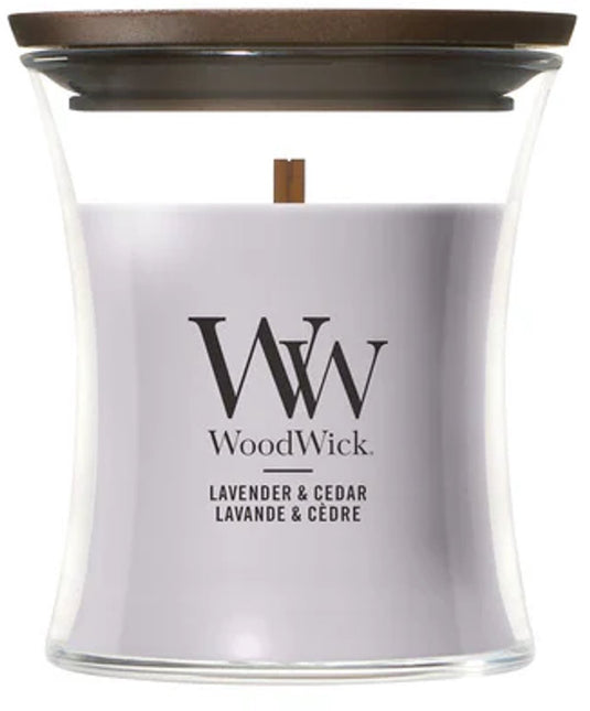 Woodwick hourglass - lavender cedar - mini candle - 30 branduren