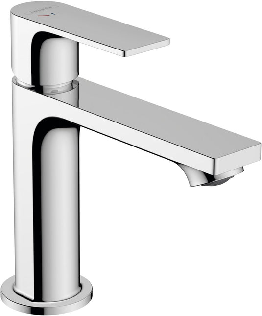 Hansgrohe rebris e - wastafelmengkraan - ééngreeps bediening - coolstart energiebesparend - ecosmart+ waterbesparend - met trekwaste - 110mm maat - chroom