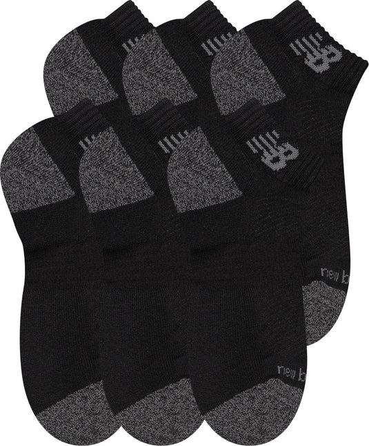 New balance active low cut socks 6 pack unisex sportsokken - black