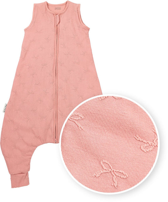 Meyco baby studio collection bow slaapoverall jumper - rose - 104cm - 2.0 tog