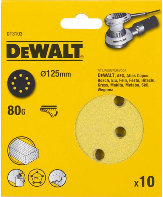 Dewalt dt3103 p80 schuurschijf 125mm ve=10