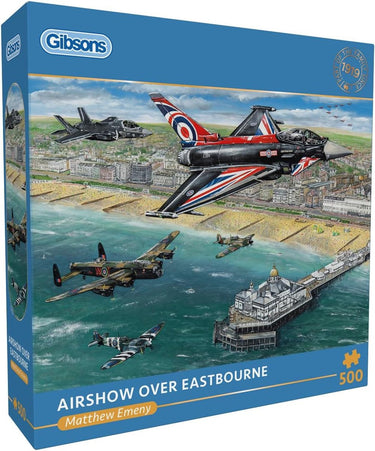 Gibsons - vliegshow boven eastbourne ( airshow over eastbourne ) - matthew emeny - 500 stukjes - 48×34cm - legpuzzel voor volwassenen