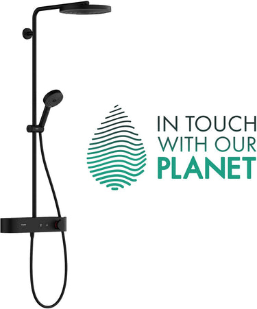 Hansgrohe pulsify s showerpipe 260 1jet ecosmart met showertablet select 400 mat zwart