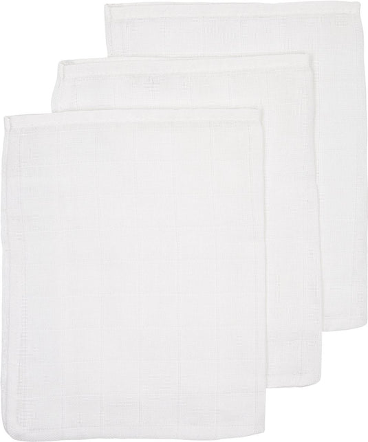 Meyco baby uni washandjes - 3-pack - hydrofiel - white - 20x17cm