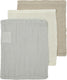 Meyco baby uni washandjes - 3-pack - hydrofiel - offwhite light grey sand - 20x17cm