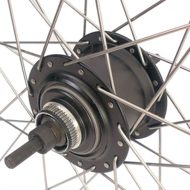 Shimano achterwiel 28 inch nexus 7 naaf (zwart) - zac19 velg (zwart) met rvs spaken - voor schijfrem