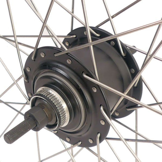 Shimano achterwiel 28 inch nexus 7 naaf (zwart) - zac19 velg (zwart) met rvs spaken - voor schijfrem