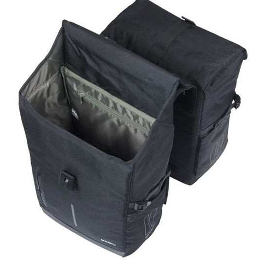 Basil tas move dubbel mik zwart | 30l