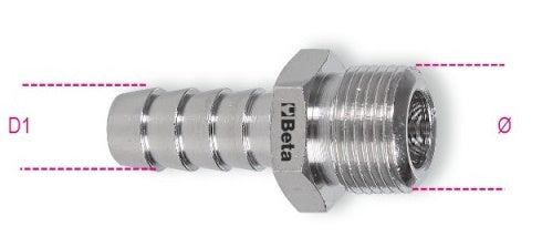 Beta 1918 quick coupling hose connection 1/4" external thread 8mm