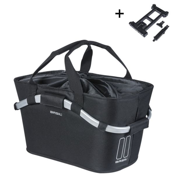 Load image into Gallery viewer, Basil fietsmand classic carry all met mik bevestiging 22 liter 20 x 38 x 17 cm - zwart
