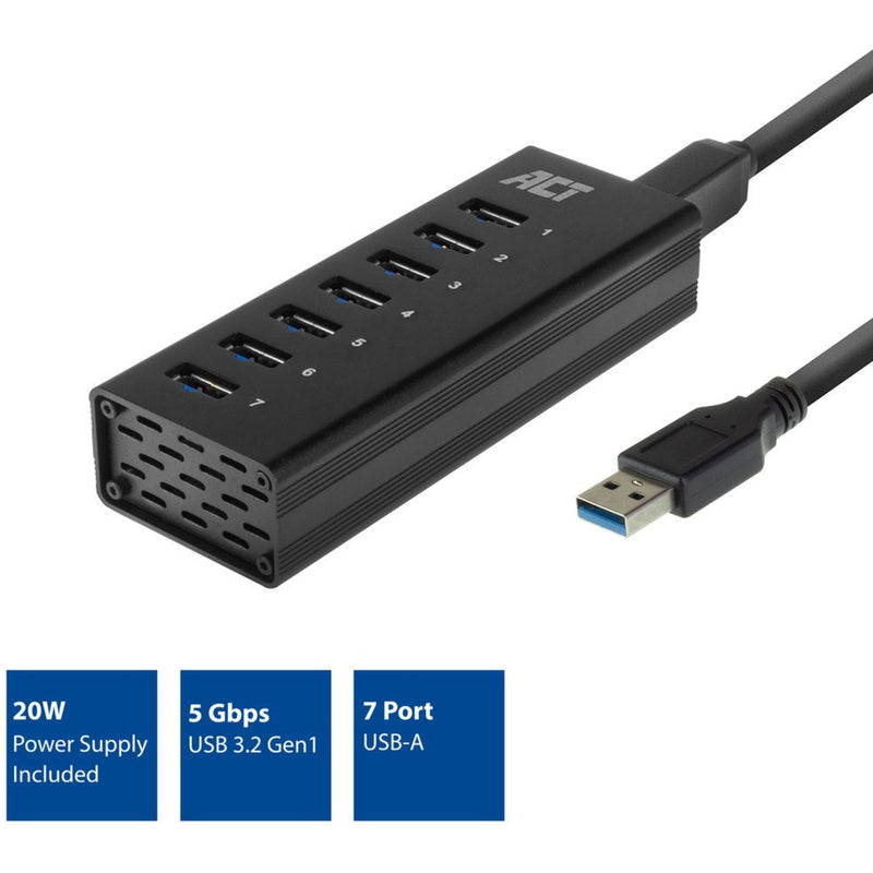 Load image into Gallery viewer, ACT Connectivity USB Hub 7 Port met stroomadapter
