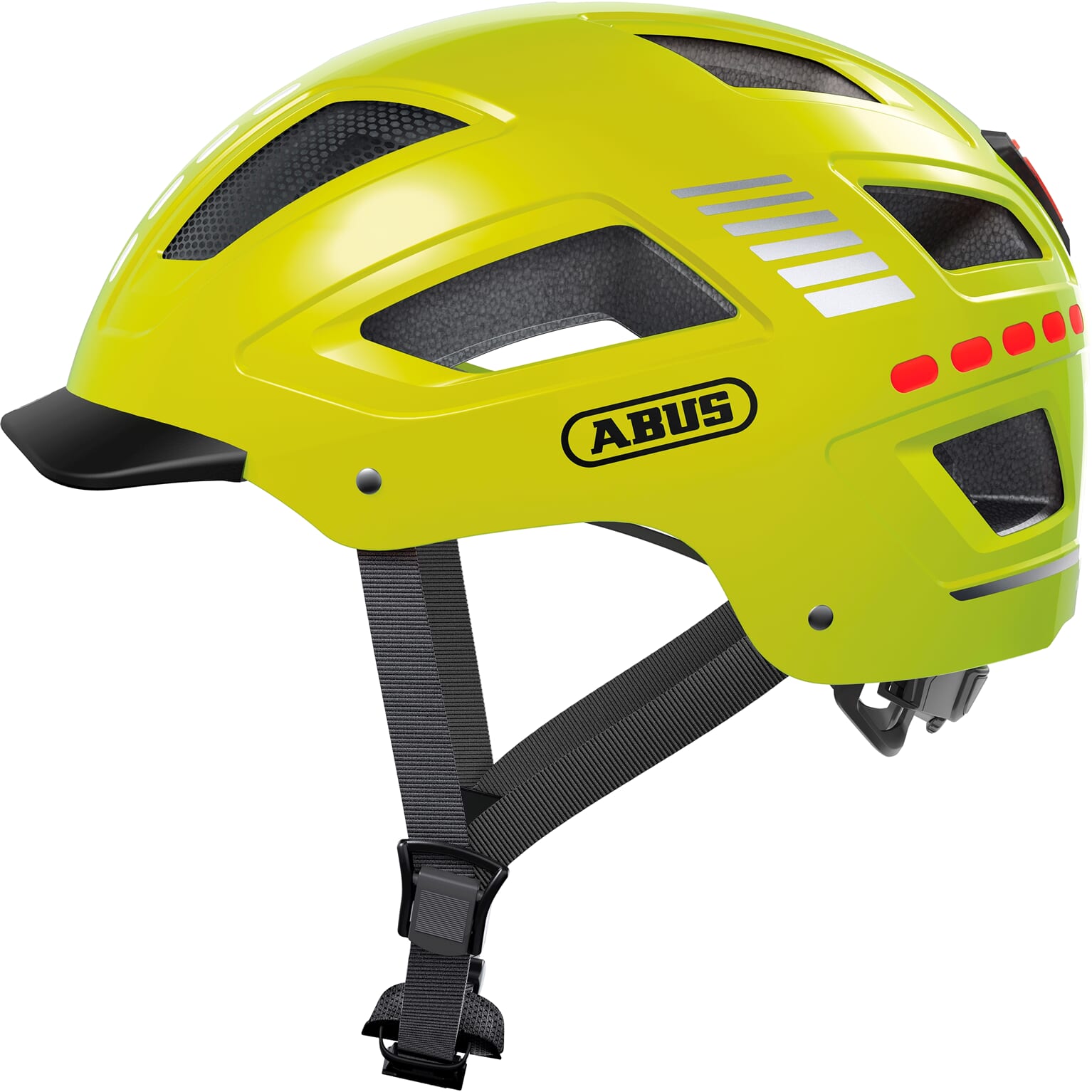 Abus helm Hyban 2.0 LED signal Geel XL 58-63cm