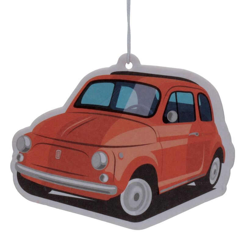 Load image into Gallery viewer, Sinaasappel - retro rood fiat 500 luchtverfrisser
